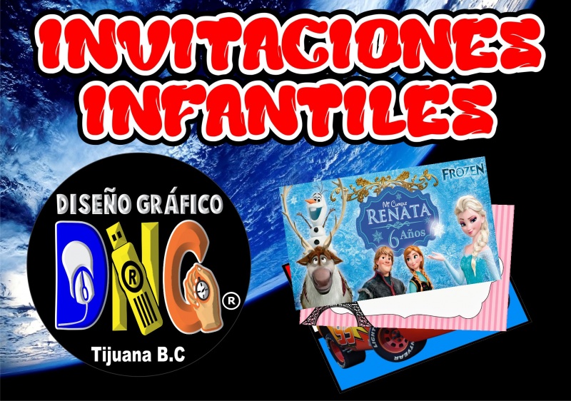 INVITACIONES INFANTILES DISEÑO GRAFICO DNG